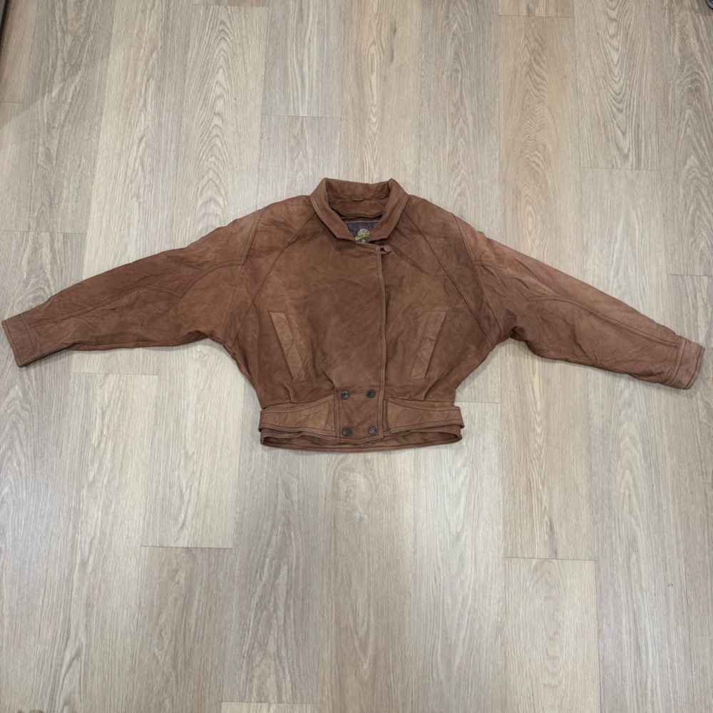 Wilson adventure Women's Tan Leather cropped biker jacket